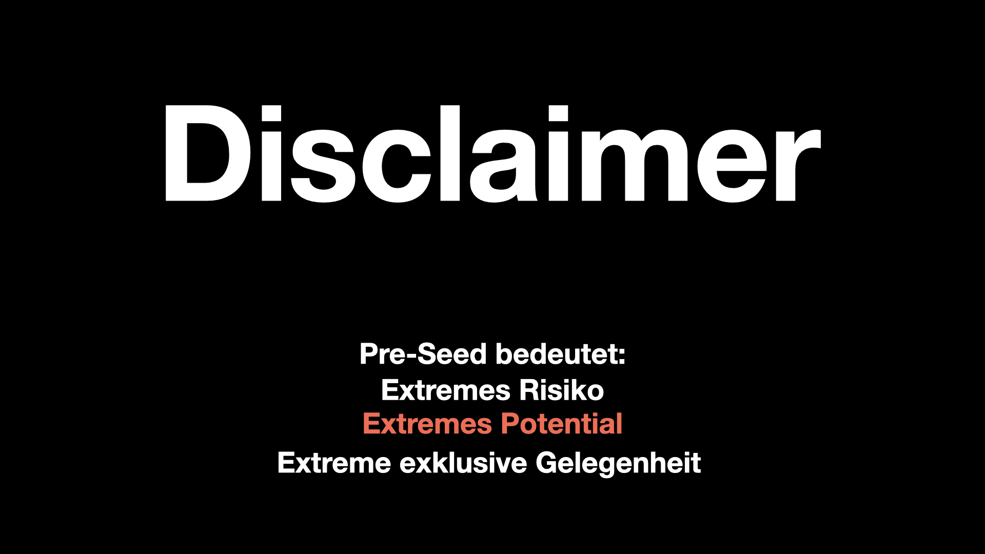 Disclaimer Extremes Potential